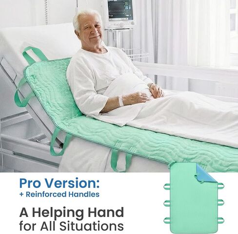 Reusable Incontinence Bed Pad with 8 Reinforced Handles, Waterproof, Washable, Quick-Drying, Green, 34" x 52", Pack of 1 in Saudi Arabia