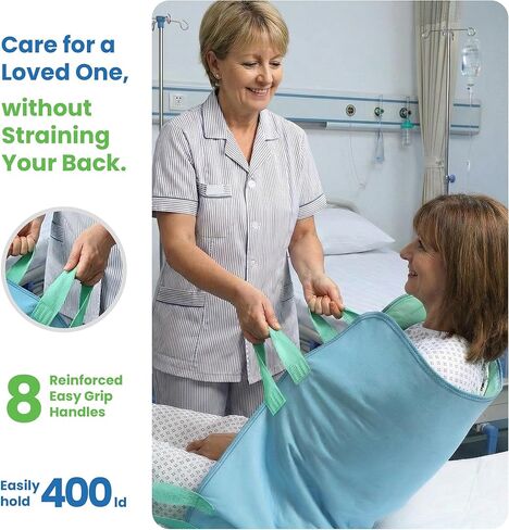 Reusable Incontinence Bed Pad with 8 Reinforced Handles, Waterproof, Washable, Quick-Drying, Green, 34" x 52", Pack of 1 in Saudi Arabia