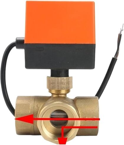 3/4 Inch Three Way Motorized Ball Valve 220V 12V 24V 3-Wire 2 Point Control Brass 1Pcs(220VAC) in Saudi Arabia