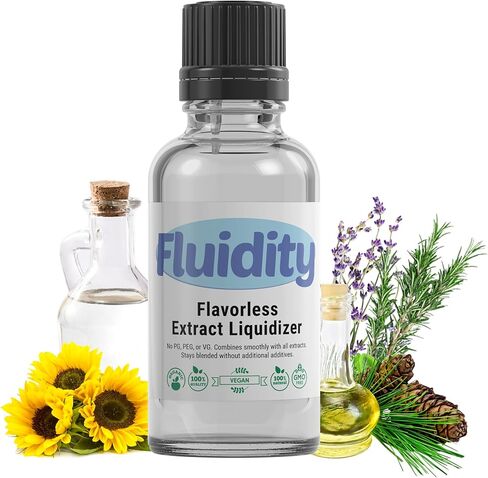 Fluidity Flavorless Extract Concentrate Liquidizer for Waxes, Oils, and Shatters - 100% Pure Organic Vegan Diluent (1 mL) in Saudi Arabia