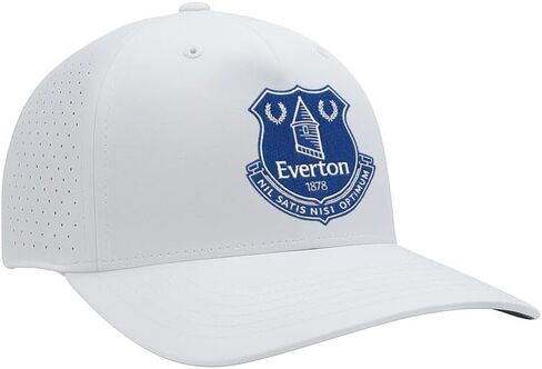 قبعة عالية النقاط ذات شارة ملونة من Everton FC - بيضاء in Kuwait