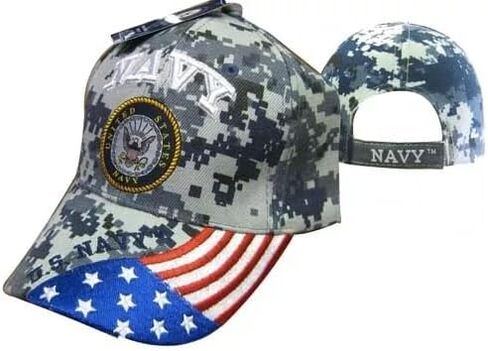 قبعة علم المحاربين القدامى الوطني من Navy USN ACU CAMO مرخصة رسميًا من قبل البحرية الأمريكية in Kuwait
