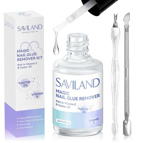 SAVILAND Nail Holder For Painting Nails 500Pcs Gel Nail Tips Fake Nails With Nail Glue Air Dry Short Coffin Ballerina Nail Stand For Press On With Adhesive Putty Clay DIY At Home Manicure Tool Gift For Women in Saudi Arabia