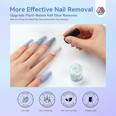 SAVILAND Nail Holder For Painting Nails 500Pcs Gel Nail Tips Fake Nails With Nail Glue Air Dry Short Coffin Ballerina Nail Stand For Press On With Adhesive Putty Clay DIY At Home Manicure Tool Gift For Women in Saudi Arabia