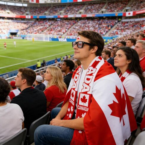 مجموعة العلم التنكرية لكأس العالم لكرة القدم الرياضية في كندا مع ملحقات باللونين الأحمر والأبيض، مجموعة دعم مشجعي كرة القدم في كندا لمستلزمات حفلات الهدايا للمشجعين in Kuwait