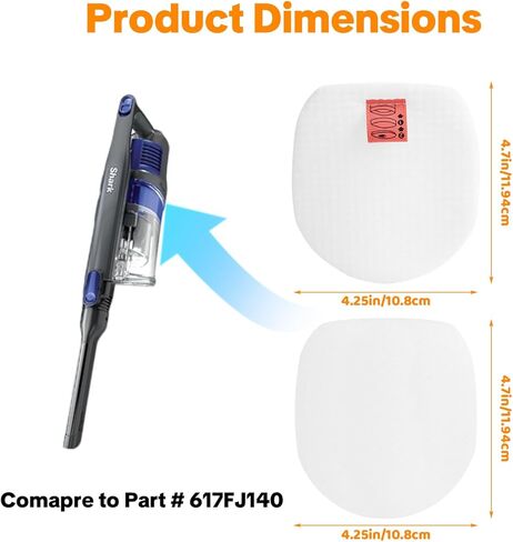 IX141 Vacuum Filters Replacement compatible with Shark Rocket Pet Pro IX140 IX141 IX142 IX141H IZ140C IZ141C IZ142 WZ140 WZ250 UZ145 Cordless Stick Vacuums, Comapre to parts 617FJ140 in Saudi Arabia