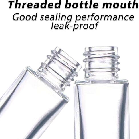 12 Pack 10ml Clear Glass Essential Oil Bottle Thick Dropper Bottles for Perfume,Travel,Essential Oil Refillable(Black Lid,10ML) in Saudi Arabia