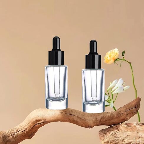 12 Pack 10ml Clear Glass Essential Oil Bottle Thick Dropper Bottles for Perfume,Travel,Essential Oil Refillable(Black Lid,10ML) in Saudi Arabia
