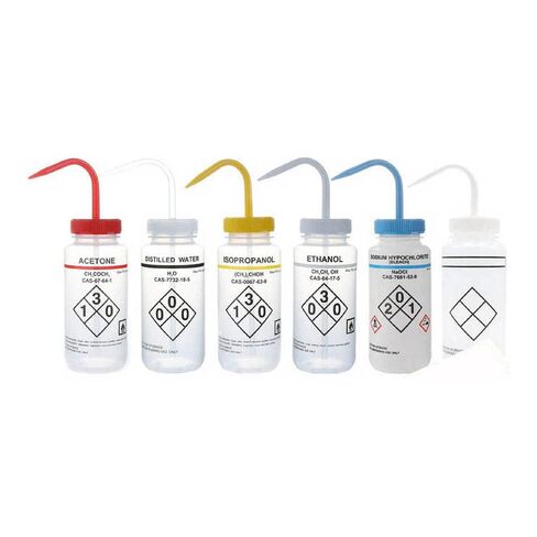 Heathrow HS120252 Wash Bottles, Wide Mouth, Isopropanol, 500 mL (Pack of 6) in Saudi Arabia