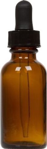 Amber Glass Boston Round Bottle w/ Black Glass Dropper 1 oz 6 Pack in Saudi Arabia