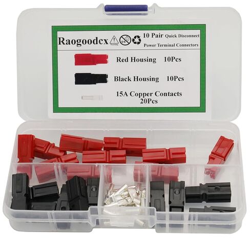 10 Pair Quick Disconnect 15AMP 600V Power Connector Battery Plug+terminals Red Black in Saudi Arabia