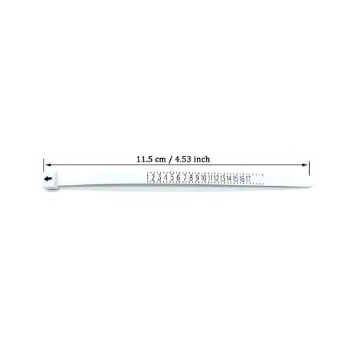 Ring Sizer Measuring Tool Clear with Measurement Markings 1-17 US Sizes Durable for Jewelry Making Ring Sizing Gift, White in Saudi Arabia