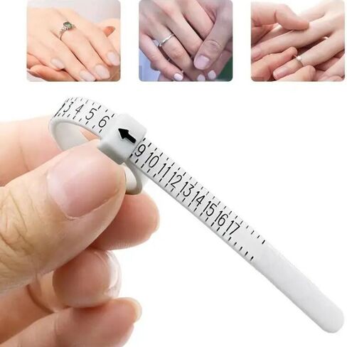 Ring Sizer Measuring Tool Clear with Measurement Markings 1-17 US Sizes Durable for Jewelry Making Ring Sizing Gift, White in Saudi Arabia