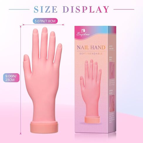 Buqikma Nail Practice Hand for Acrylic Nails, Mannequin Hand for Nails Practice, Flexible Bendable Fake Hand Manicure Nail Practice Hand 1Pcs in Saudi Arabia