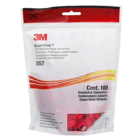 3M Scotchlok Electrical IDC 557-BULK، ضفيرة، ذاتية التعرية، مقاومة للرطوبة ومثبطات اللهب، أحمر، 22-16 AWG (عبوة من 500) in Saudi Arabia