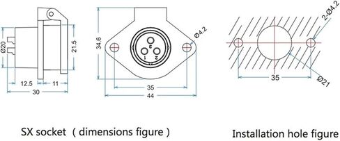 4-pin power industrial connector male and female socket IP67 in Saudi Arabia