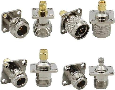 N Type Female to SMA Coaxial Conversion Connector Transmission Cables Converter 17.5MM 4 Hole Flange Panel(Type3,4PCS) in Saudi Arabia