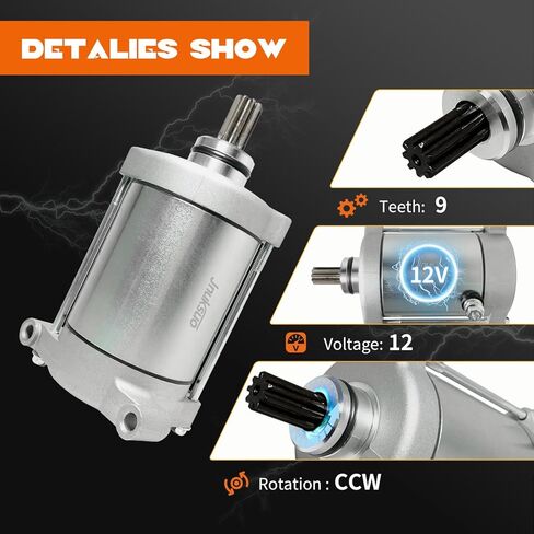 Starter Motor for Yamaha Grizzly 400 450 660 Kodiak 450 YFM450 Wolverine YFM450 Yfm660 Rhino 450 660 YXR450 YXR660 /Replace OEM 4WV-81800-00-0031200-F39-0000 31200-004D-0000 (4WV-81800-00-00) in Saudi Arabia