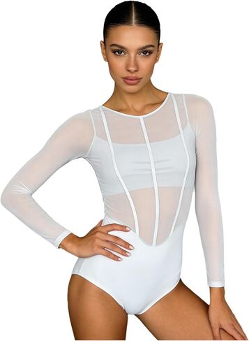 Women Leotard Ballet Dancewear Long Sleeve Gymnastics Leotards Lyrical Contemporary Dance Bodysuit in Saudi Arabia