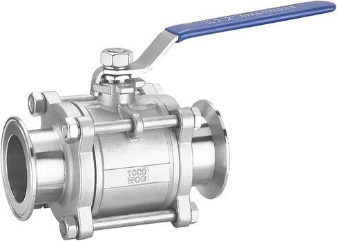 1/2 3/4 1 1-1/4 1-1/2 2 Inch Stainless Steel Sanitary Ball Valve 3 Three Piece Tri Clamp Ferrule Type 1Pcs(1-1/4") in Saudi Arabia