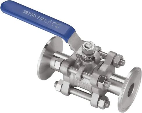 1/2 3/4 1 1-1/4 1-1/2 2 Inch Stainless Steel Sanitary Ball Valve 3 Three Piece Tri Clamp Ferrule Type 1Pcs(1-1/4") in Saudi Arabia