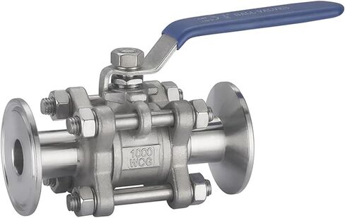 1/2 3/4 1 1-1/4 1-1/2 2 Inch Stainless Steel Sanitary Ball Valve 3 Three Piece Tri Clamp Ferrule Type 1Pcs(1-1/4") in Saudi Arabia