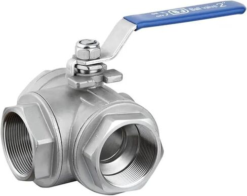2 Inch Three Way Stainless Steel Thread Ball Valve DN32 T-type L-type 1Pcs(T Type) in Saudi Arabia