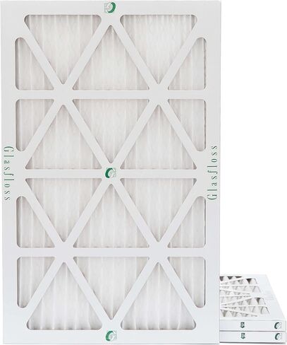 مرشحات هواء Glasfloss ZL 16x20x4 MERV 10 مطوية مقاس 4 بوصات للتكييف والفرن. 3 عبوات. الحجم الفعلي: 15-1/2 × 19-1/2 × 3-3/4 in Kuwait