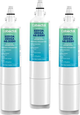 5231JA2006A Replacement for LG LT600PC Water Filter Replacement for Kenmore 46-9990,5231JA2006B 5231JA2006A-S,9990, FML-2, LSC27931ST, LFX25960ST Water Filter,3pack,by Cobectal in Saudi Arabia