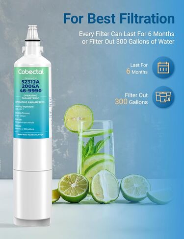5231JA2006A Replacement for LG LT600PC Water Filter Replacement for Kenmore 46-9990,5231JA2006B 5231JA2006A-S,9990, FML-2, LSC27931ST, LFX25960ST Water Filter,3pack,by Cobectal in Saudi Arabia