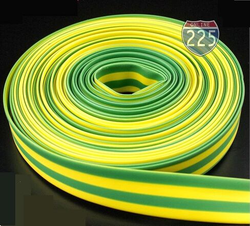 50 FT. 3/4" 19mm Yellow and Green Polyolefin Heat Shrink Tubing 2:1 Ratio in Saudi Arabia