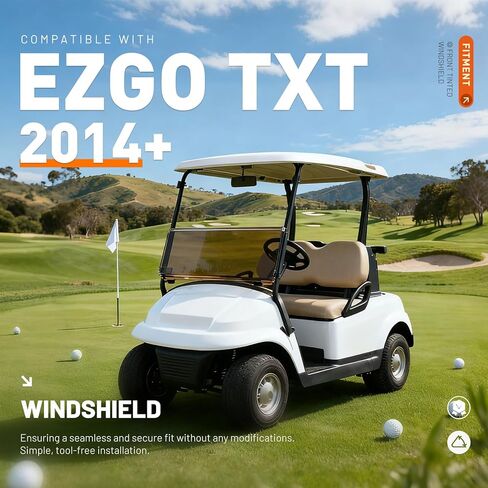 زجاج أمامي ملون من ALMULOO متوافق مع عربة الجولف EZGO TXT 2014+ القابلة للطي والزجاج الأمامي البلاستيكي in Saudi Arabia