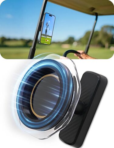 Magnetic Golf Cart Phone Mount, 360° Rotatable Golf Cart Accessories with N52 Strong Magnets for MagSafe iPhone 12-17, Perfect Golf Gift for Men Dad Husband, Multi-Scene Use for Golf, Kitchen&Gym in Saudi Arabia