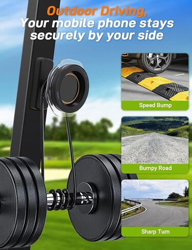 Magnetic Golf Cart Phone Mount, 360° Rotatable Golf Cart Accessories with N52 Strong Magnets for MagSafe iPhone 12-17, Perfect Golf Gift for Men Dad Husband, Multi-Scene Use for Golf, Kitchen&Gym in Saudi Arabia