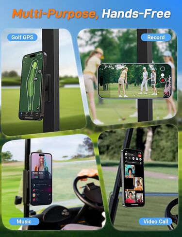 Magnetic Golf Cart Phone Mount, 360° Rotatable Golf Cart Accessories with N52 Strong Magnets for MagSafe iPhone 12-17, Perfect Golf Gift for Men Dad Husband, Multi-Scene Use for Golf, Kitchen&Gym in Saudi Arabia