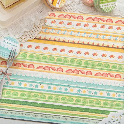 9 Rolls Cartoon Washi Tape Set, 15mm X 2m Kawaii Strawberry Cherry Cake Cream Washitape Scrapbook Stickers Aesthetic Glitter Food Cute Washi Tape Stickers for Scrapbooking Planner Journaling Supplies in Saudi Arabia