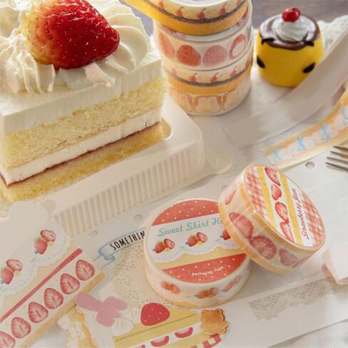 9 Rolls Cartoon Washi Tape Set, 15mm X 2m Kawaii Strawberry Cherry Cake Cream Washitape Scrapbook Stickers Aesthetic Glitter Food Cute Washi Tape Stickers for Scrapbooking Planner Journaling Supplies in Saudi Arabia