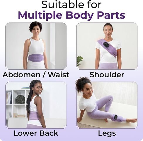 Cordless Wearable Heating Pad with Massager for Back Pain Relief, Wireless Rechargeable Portable Heat Belt for Period Cramps, Postpartum Recovery and Lower Back Comfort in Saudi Arabia