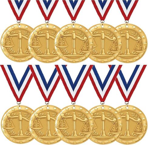 Crown Awards Justice Scale Medals - Sold in Packs of 10-2" Shiny Gold Justice Scale Medals with Ribbon Prime in Saudi Arabia