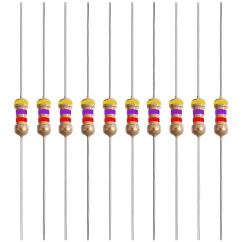 40 Pcs 4.7K Ohm Carbon Film Single Fixed Resistor 1W ±5% Tolerance Carbon Film Resistors Single Fixed Resistor for DIY Electronics, Arduino Projects & Circuit Experiments in Saudi Arabia