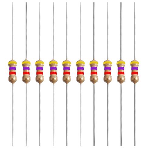 40 Pcs 4.7K Ohm Carbon Film Single Fixed Resistor 1W ±5% Tolerance Carbon Film Resistors Single Fixed Resistor for DIY Electronics, Arduino Projects & Circuit Experiments in Saudi Arabia