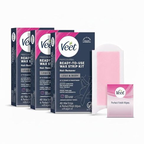 Veet Leg and Body Hair Remover Cold Wax Strips, 40 Count (Packaging May vary) in Saudi Arabia