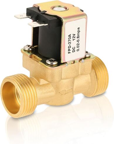 صمام الملف اللولبي DC12V مغلق عادة، صمام الملف اللولبي الكهربائي النحاسي G3/4 بوصة 12 فولت صمام إغلاق المياه الأوتوماتيكي المغلق عادة للتحكم في المياه، 0.02 ميجا باسكال ~ 0.8 ميجا باسكال in Kuwait