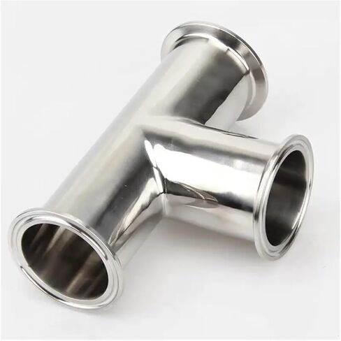 1Pcs 19mm-108mm O/D 304 Stainless Steel Ferrule 3 Way Tee Connector Pipe Fitting 1.5"-4" Tri Clamp (63mm x Ferrule 77.5) Plumbing Fittings in Saudi Arabia