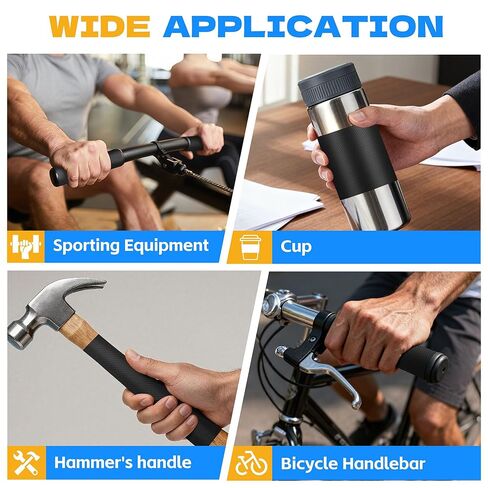 Rubber Grip Tape, 1 in x 22 Ft Black Ultra-Thin Strong Adhesive Non-Slip Tape, Anti-Slip Grip Tape for Handles, Waterproof Heat Resistant Cushion Grip, Comfortable in Hands in Saudi Arabia