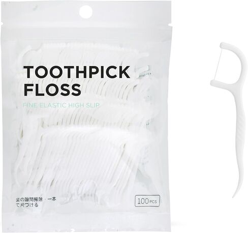 Micro Dental Floss Picks, Easy Grip Handle Floss Sticks, Travel Floss Toothpicks Storage with Sure-Zip Seal, 100 Count (1) in Saudi Arabia
