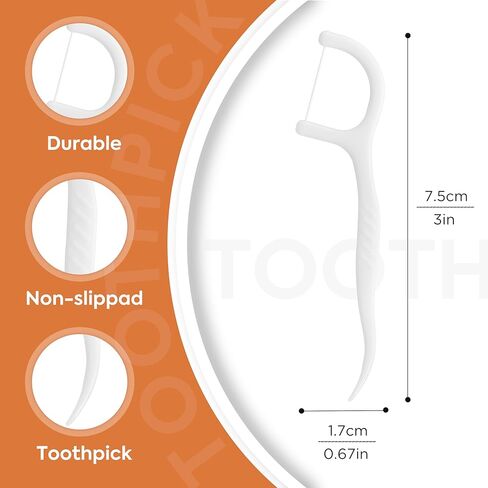 Micro Dental Floss Picks, Easy Grip Handle Floss Sticks, Travel Floss Toothpicks Storage with Sure-Zip Seal, 100 Count (1) in Saudi Arabia