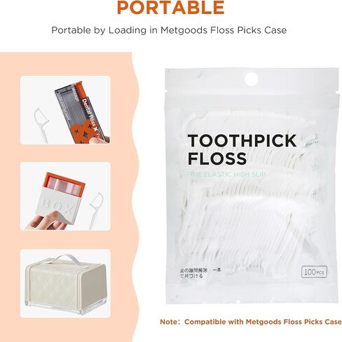 Micro Dental Floss Picks, Easy Grip Handle Floss Sticks, Travel Floss Toothpicks Storage with Sure-Zip Seal, 100 Count (1) in Saudi Arabia