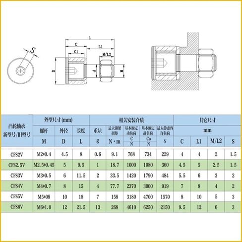 4Pcs CFS6V KR12 Cam Follower Bearing M6x12x21.5mm Needle Roller Bearing with Bolt Track Roller Bearing Engine Parts in Saudi Arabia