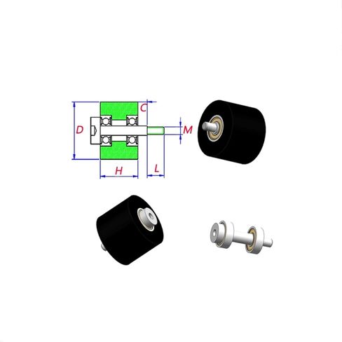Power Transmission Products PU 635 Bearing for ATM 5x35x30mm Shaft 5mm Driven Roller Conveyor Belt Double Bearing Wear-Resistant Guide Wheel Ball Bearings(6Pcs) in Saudi Arabia